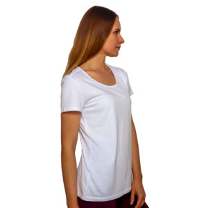 Basic U Yaka Tişört - Beyaz - Görsel 5