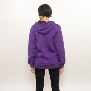 Oversize Fermuarlı Hoodie Fileto Cepli Mor - Görsel 3
