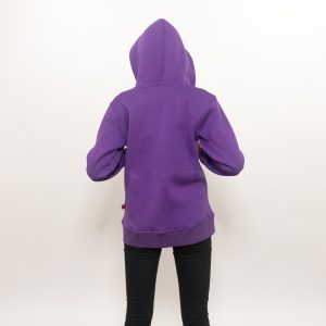 Oversize Fermuarlı Hoodie Fileto Cepli Mor - Görsel 4