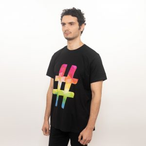 Hashtag Gökkuşağı Baskılı Tişört - Görsel 3
