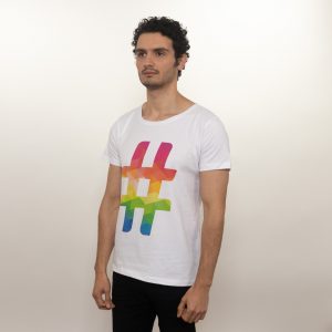 Hashtag Gökkuşağı Baskılı Tişört - Görsel 4