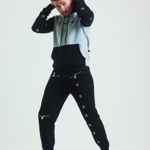 Tracksuit Alt Üst Eşofman Takımı Jogger Hoodie Siyah Gri Erkek - Görsel 8