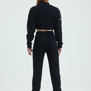 Jogger Pantolon Toparlayıcı Bel Dikim Logo Detaylı Regular Fit Kadın - Görsel 8